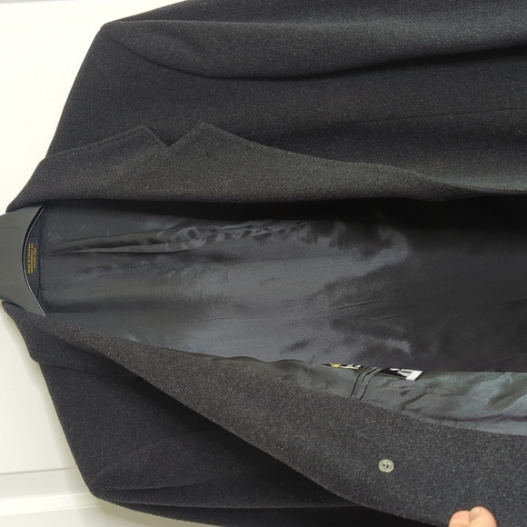 DiSilver Cashmere Blend Italian Overcoat Winter Trench Coat Black Men’s 42R - Picture 14 of 15